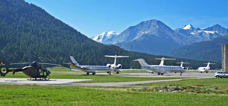 st moritz switzerland private flight